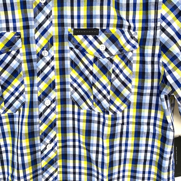 Sean John Plaid Short Sleeve Button Down Shirt - Picture 4 of 5